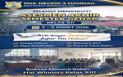 SMKN 3 Mandau Gelar Asesmen Akhir Semester Genap Kelas XII, 2–9 Maret 2026