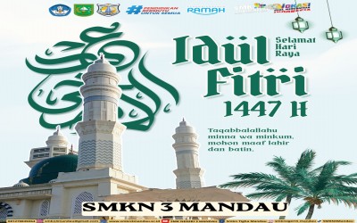 Keluarga Besar SMKN 3 Mandau Mengucapkan Minal Aidin Wal Faizin 1447 H
